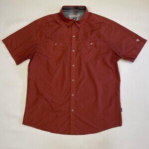 Kuhl Shirt Mens Large Rust Stealth Short Sleeve Snap Buttons Outdoor Hiking